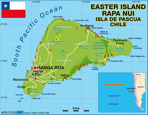 easter island chile map